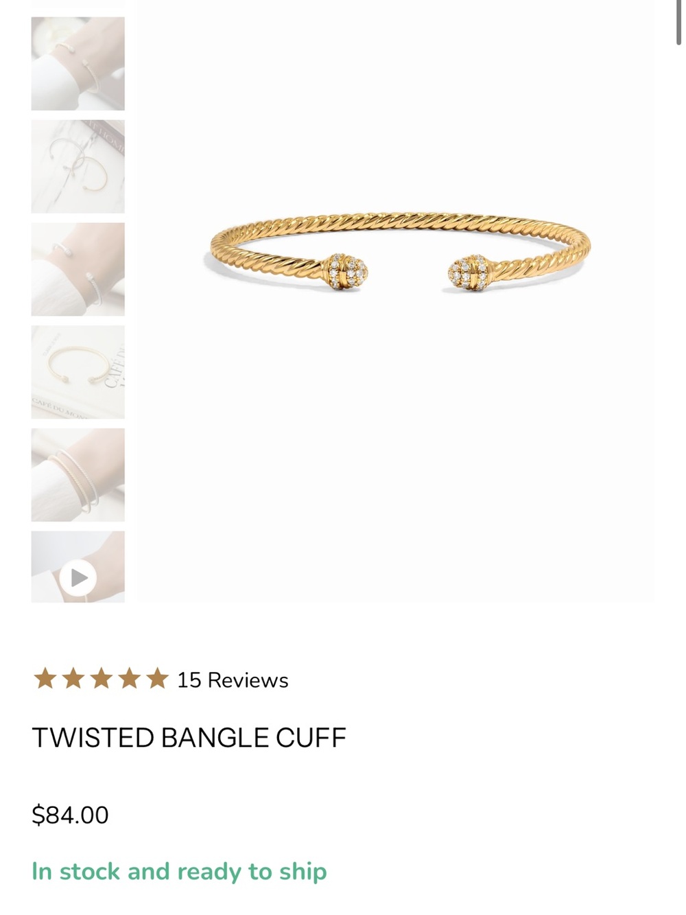 Sami jewels gold cuff 6.25” adjustable bracelet - Picture 4 of 4
